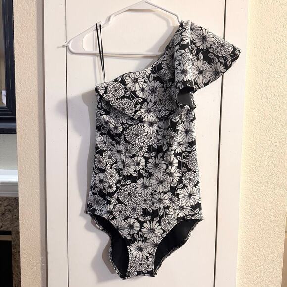NWT Lisa Marie Fernandez THE ARDEN MAILLOT FLOUNCE Floral Swimsuit Sz 2 USA Made - Picture 2 of 10